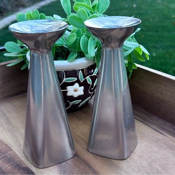 Vintage Mid Century BRODRENE MYLIUS B M Norway Pewter Candlesticks CANDLE HOLDER - Picture 8 of 9